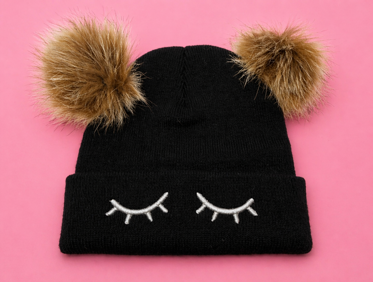 Signature Lash Pom Beanies – Adult