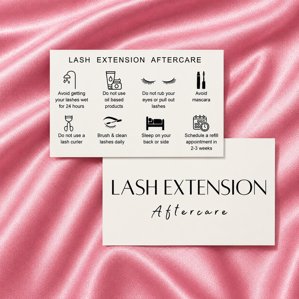 Lash Extension Aftercare Cards