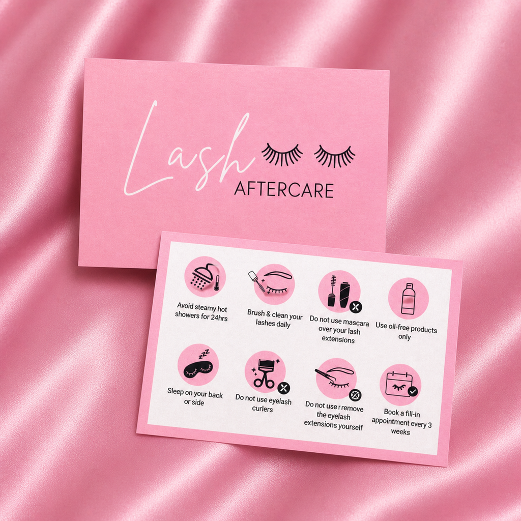 Lash Extension Aftercare Cards
